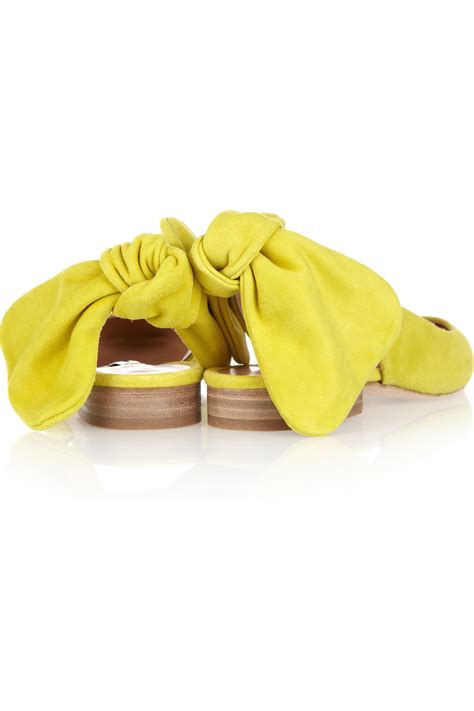 Lyst Carven Flat Suede Slingbacks In Yellow