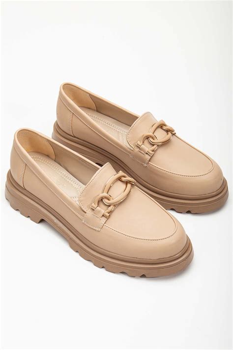 Galya Kadın Halka Toka Detaylı Oxford Nude Kadın Ayakkabının Tek Adresi Lalshoes