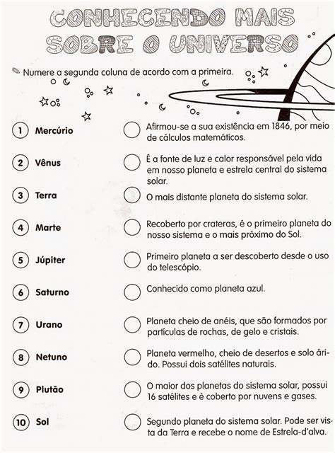 Web Professor Atividades Sistema Solar