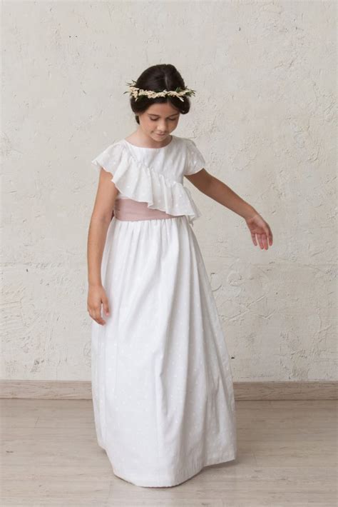 Fajín Sol Rosa Nude Comunión Niña Vestidos y Lazos