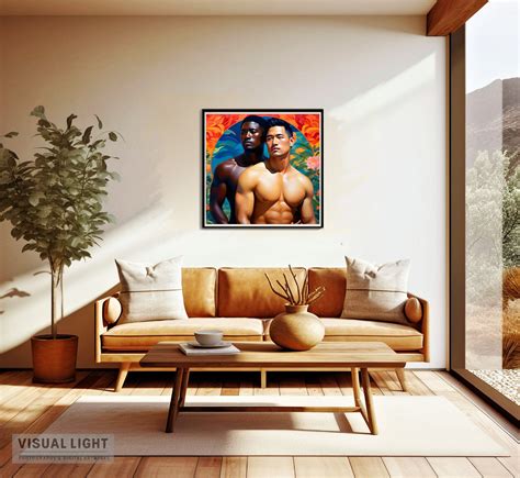 LGBTQ Art Black Art Gay Art Gay Couple Digital Art AI Art Gay Print Poster Home Decor