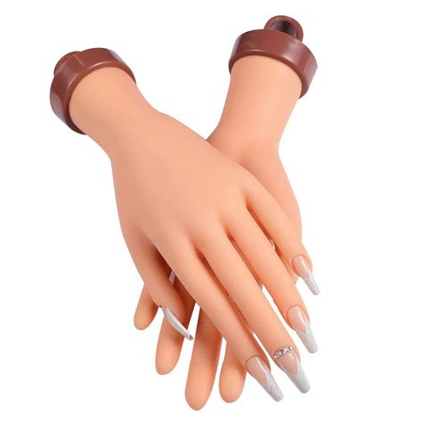 Fushen Acrylic Nail Practice Hand Nude Mannequin Hand For Nail Tech Training Manicure