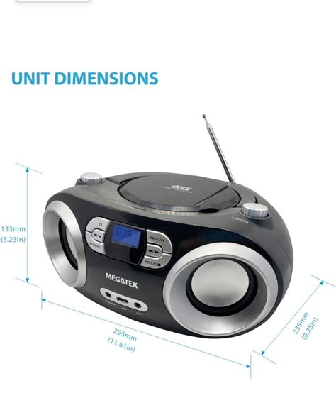 Megatek Cb M25bt Boombox Portable Cd Player With Fm Stereo Radio Wireless Bluetooth And