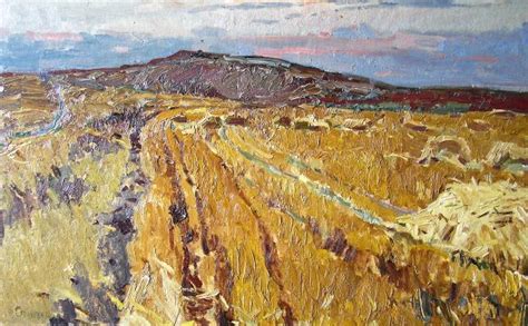 Столяренко П.К. Жнивьё, 50 х 80, к.м., 1975 - Галерея «Wellart»