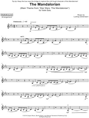 Star Wars: The Mandalorian Movie/TV Violin Family Sheet Music Downloads ...