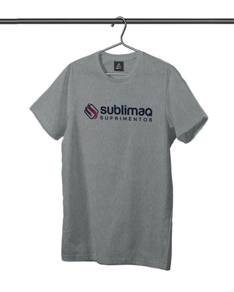 Camiseta Poliester Cinza Mescla Para Sublimação