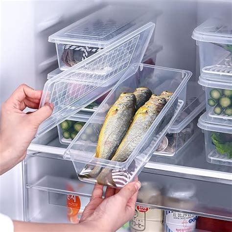 Rushly Fridge Storage Boxes Pack Of 6 Set Freezer Containers With