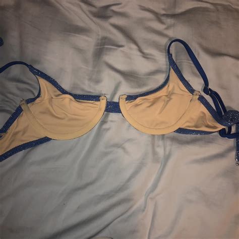 COTTON ON BLUE SPARKLY BIKINI SET Size Xs Top And Depop