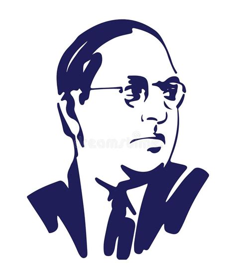Sketch Of Dr B R Ambedkar Outline Or Silhouette Editable Illustration