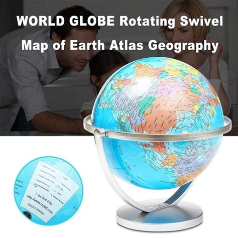 360° Rotating 14cm Earth Globe World Map With Stand Geography Education