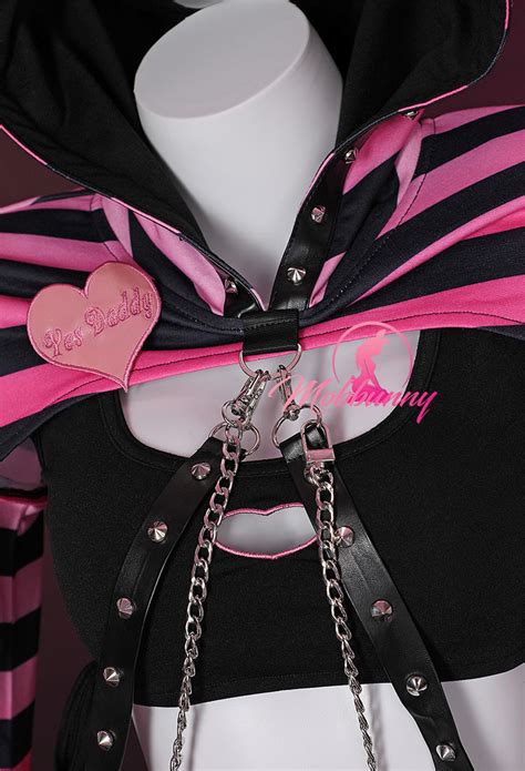 Black Pink Bunny Style Top And Vest Panty Set Kawaii Gothic Sexy Lingerie Set Top Quality