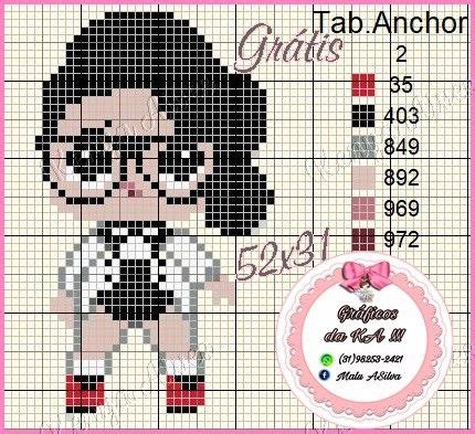 A Cross Stitch Pattern For A Girl With Glasses