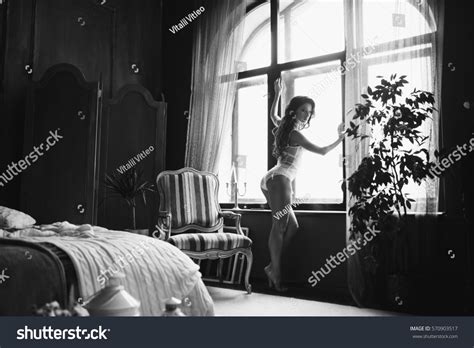 Beautiful Woman Lingerie Showing Long Legs Stock Photo Shutterstock