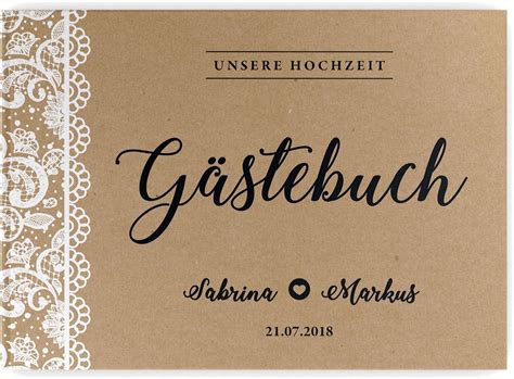 Deinweddingshop G Stebuch Hochzeit Vintage Spitze Personalisiert Mit