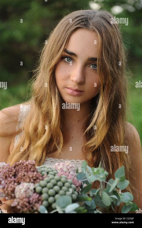 Australian Model In Field Stock Photo Alamy