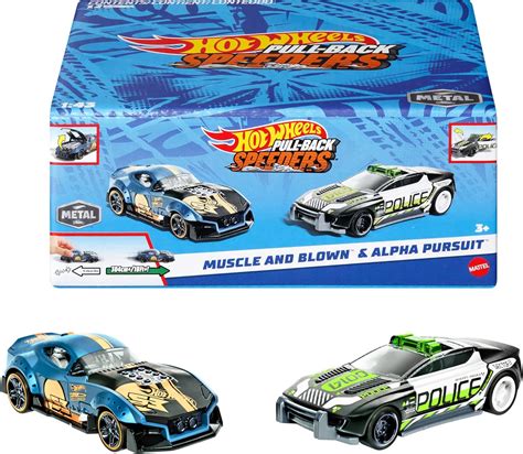 Hot Wheels Pullback Speeders Conjunto Sortido Carrinhos de Fricção de Escala A