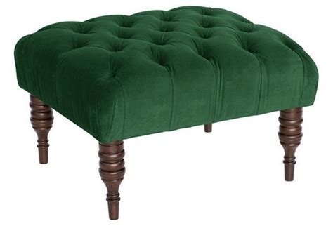 Dana Tufted Ottoman Fauxmo Emerald Decoración de unas Mobiliario