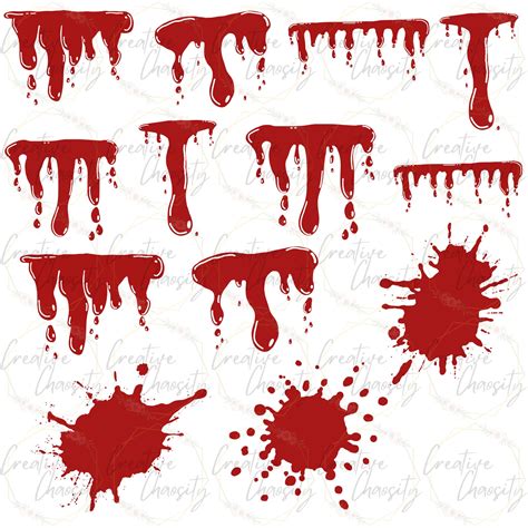 Blood Dripping Svg Blood Splatter Svg Blood Drips Clip Art Halloween