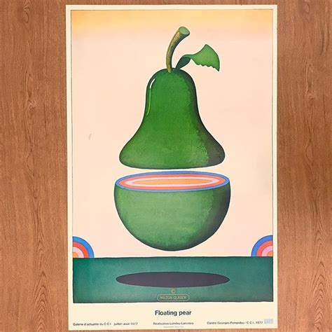 Milton Glaser Floating Pear Poster For Centre Georges Pompidou