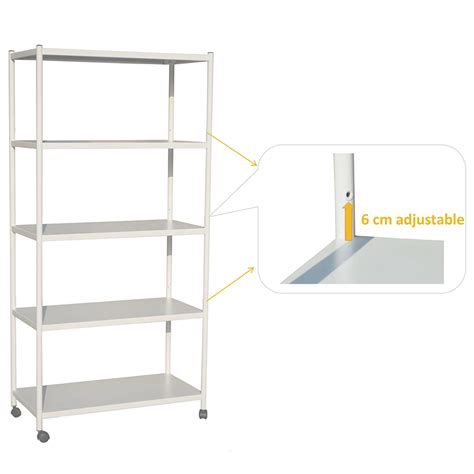 Trion 5 Tier Shelving Rack with Wheels