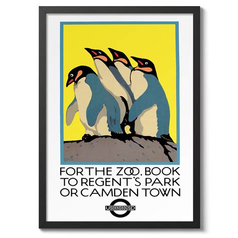 Penguins, London Zoo - Vintage Advert | Framed Prints & Poster – Animato