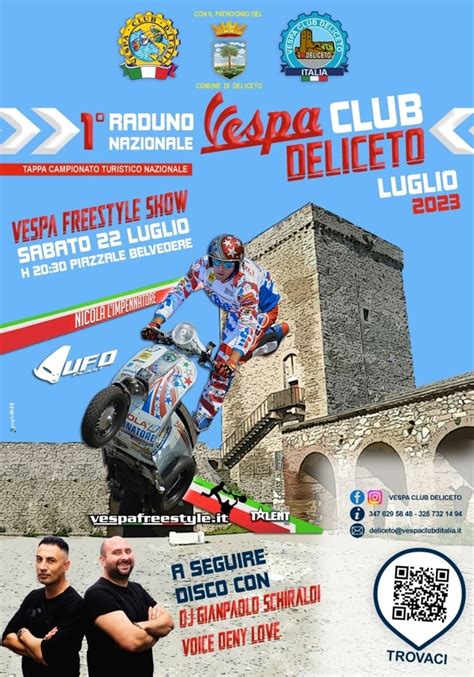 Primo Raduno Nazionale Vespa Club Deliceto Il 22 E 23 Luglio 2023