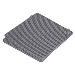 Silicone Trivet Mats Pcs Square Hot Pan Pads Hot Pot Holder Deep Gray Deep Gray Bed Bath
