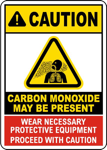 Carbon Monoxide Proceed With Caution Sign Save Online