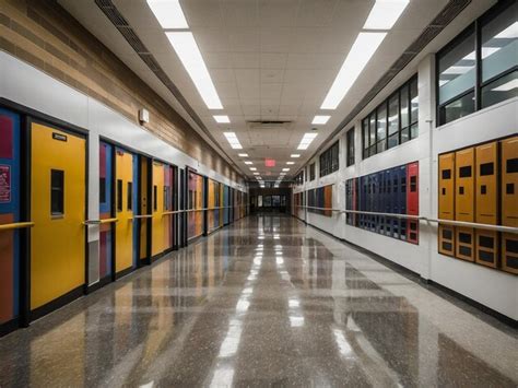 Contemporary High School Corridor Design Premium Ai Generated Image