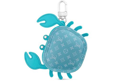 Louis Vuitton Lv Crab Bag Charm Blue In Leather Us