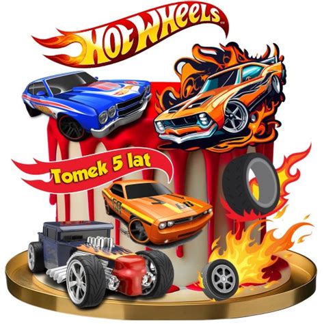 Wydruk Cukrowy Op Atek Na Tort Auta Hot Wheels Szt Tekst Cena Opinie