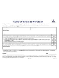 COVID 19 Return To Work Form Health And Safety Authority Covid 19