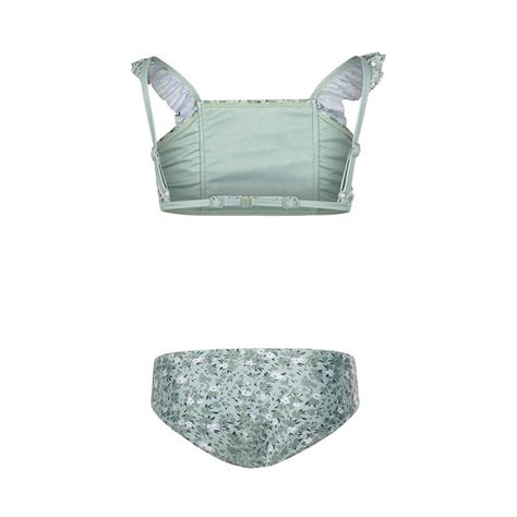Koko Noko Girls Bikini Soft Green Floral Ruffles Koko Noko