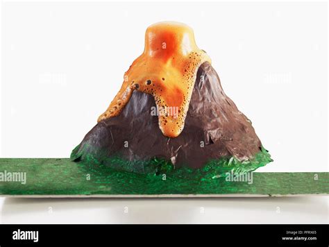 Step by step science experiments, erupting volcano Stock Photo - Alamy