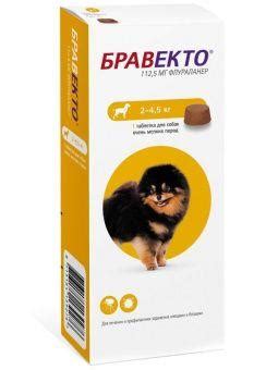 MSD Animal Health Бравекто жевательная таблетка для собак 2-4, 5кг 112 ...