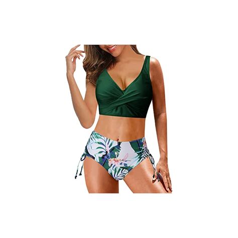 Kobilee Bikini Triangolo Donna Curvy Spiaggia Vita Alta Reggiseno Imbottito Sexy Costumi Da