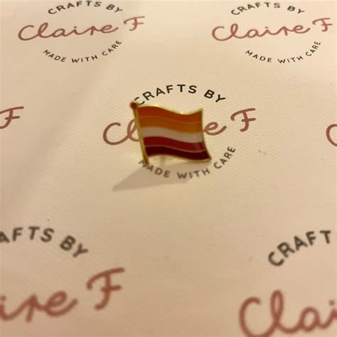 Lesbian Flag Pin And Stickers Etsy