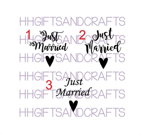 Just Married Vinyl Decal Transfer X 1 Vinyl Glasses Mugs Ts Just