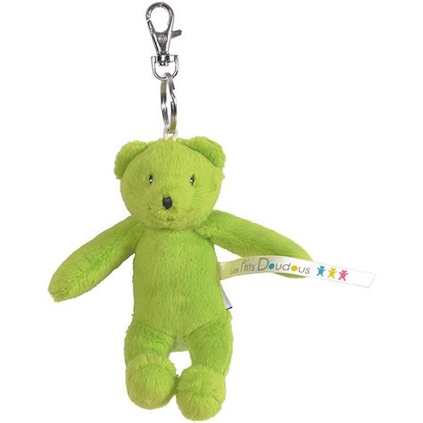 Moulin Roty Les P Tits Doudous Green Teddy Bear Keyring Plushpaws Co Uk