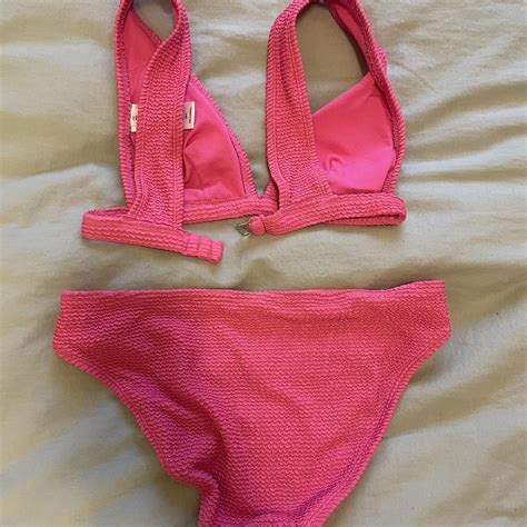 Hula Honey Bright Pink Two Piece Bikini Texture Depop