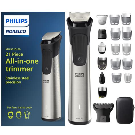 Philips Norelco Multigroom Series 9000 - 21 piece Men's Grooming Kit for beard, body, face, nose