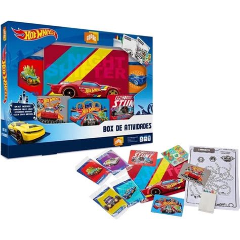 Box De Atividades Hot Wheels Baralho Adesivos Giz De Cera Copag Shopee Brasil
