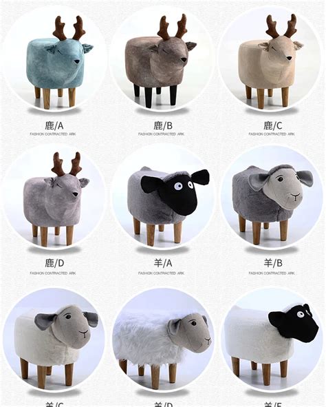 Домашний низкий табурет, Маленькая деревянная скамейка с животными из ...