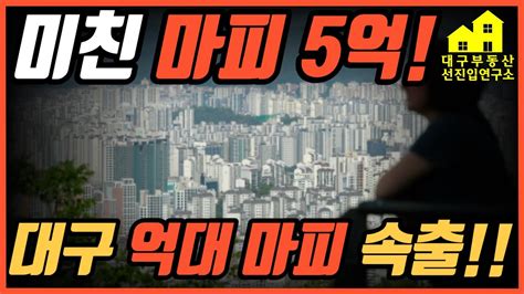 미친 마피 5억 등장 대구 억대 마피 속출 끝없이 추락하는 대구 마피 아파트들 억대 마피 아파트만 모았습니다 무려 5