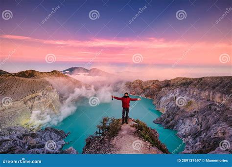 ijen volcano blue flames  night view stock photo cartoondealercom