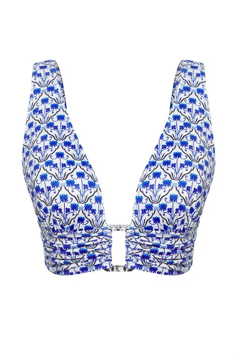 Buy Trendyol Floral Patterned Triangle Accessory Bikini Top Online Zalora