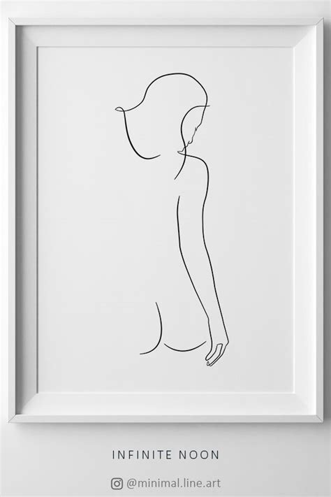 Minimalist Figure Line Drawing Minimal Nude Illustration Feminine Wall Art Modern Simple