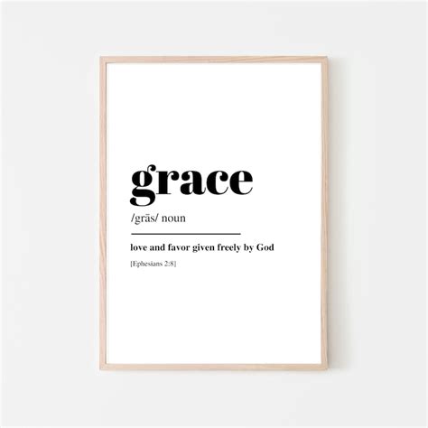 Grace Definition Print Bible Verse Scripture Christian Art - Etsy