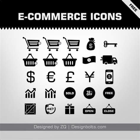 commerce icons set pngs vector ai file