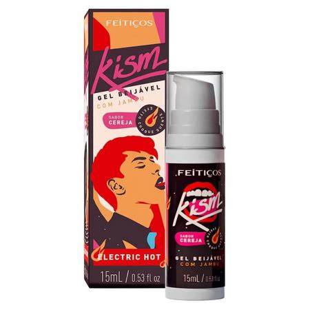 Eletric Hot Kism Gel Beijável Jambú Sabor Cereja ml Feitiços